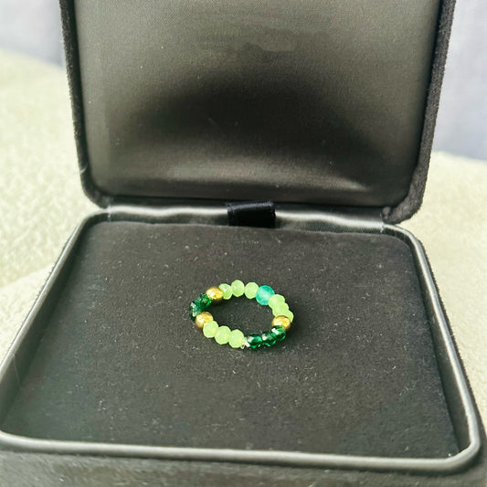 Verdant Ombre Ring- Green Gradient Handcrafted Ring