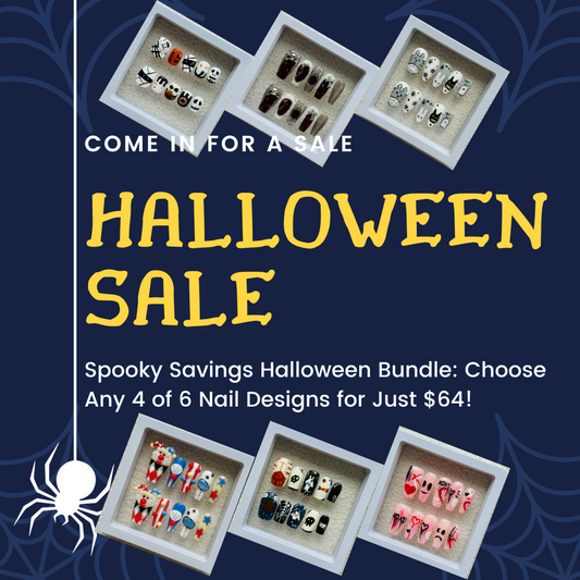 Paquete de Halloween con ahorros espeluznantes: ¡elige 4 de los 6 diseños de uñas por solo $64!