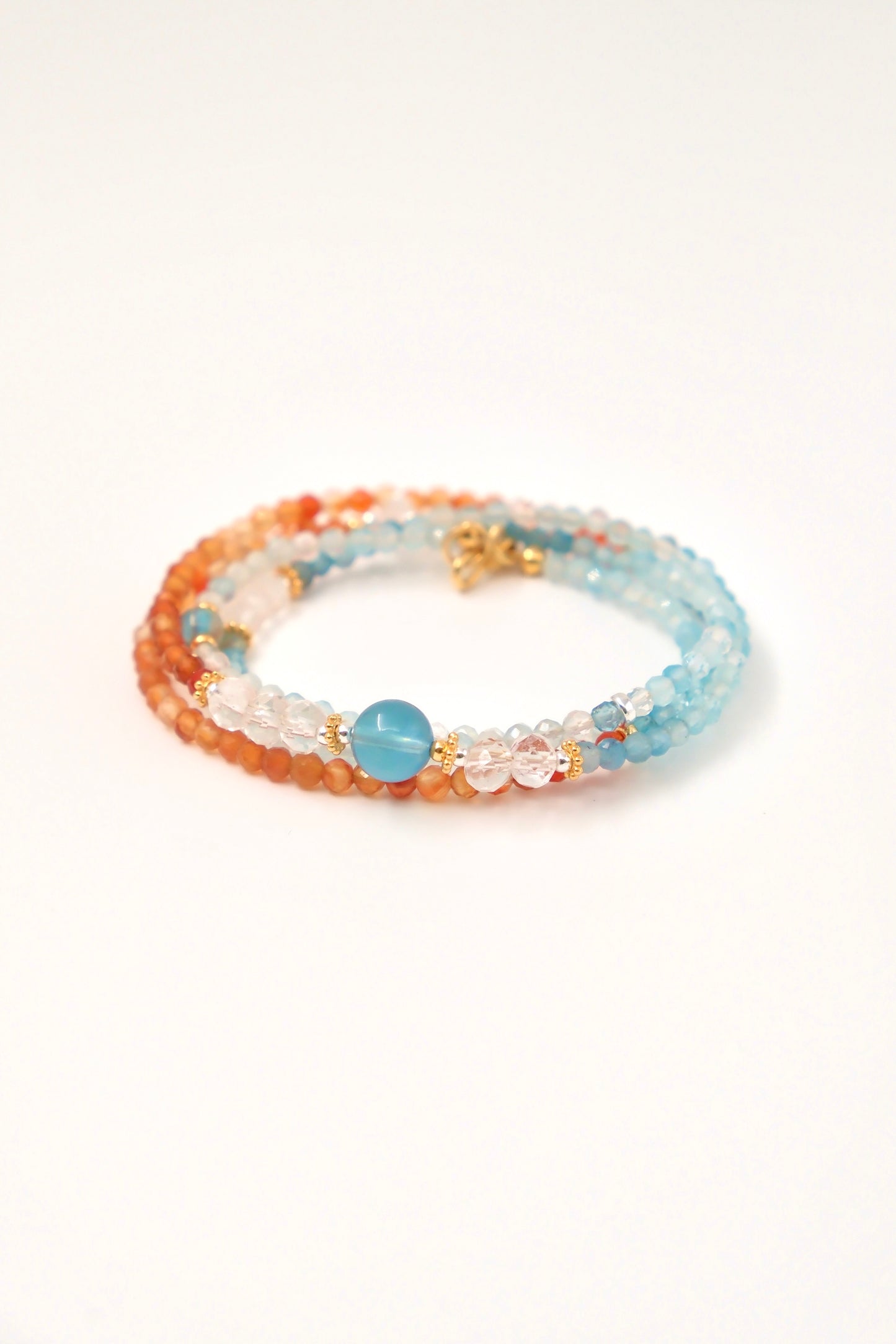 Dunhuang Color Crystal Long Necklace & Triple-Wrap Bracelet