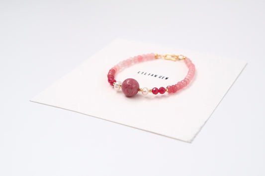 Rose Quartz Gradient Bracelet – Blossom of Spring