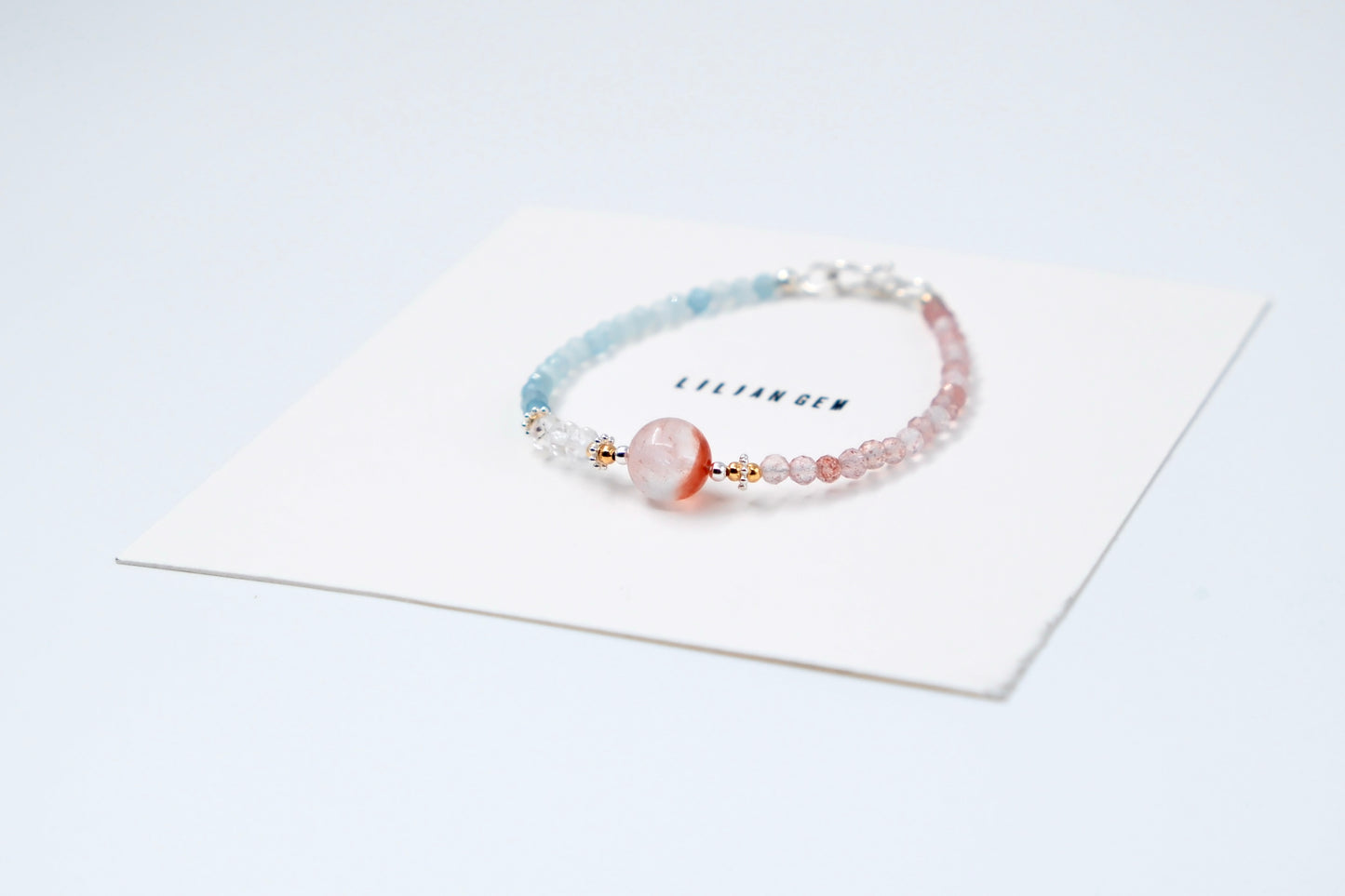 Blue&Pink Crystal Bracelet – Harmony in Bloom