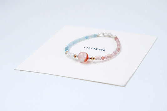 Blue&Pink Crystal Bracelet – Harmony in Bloom