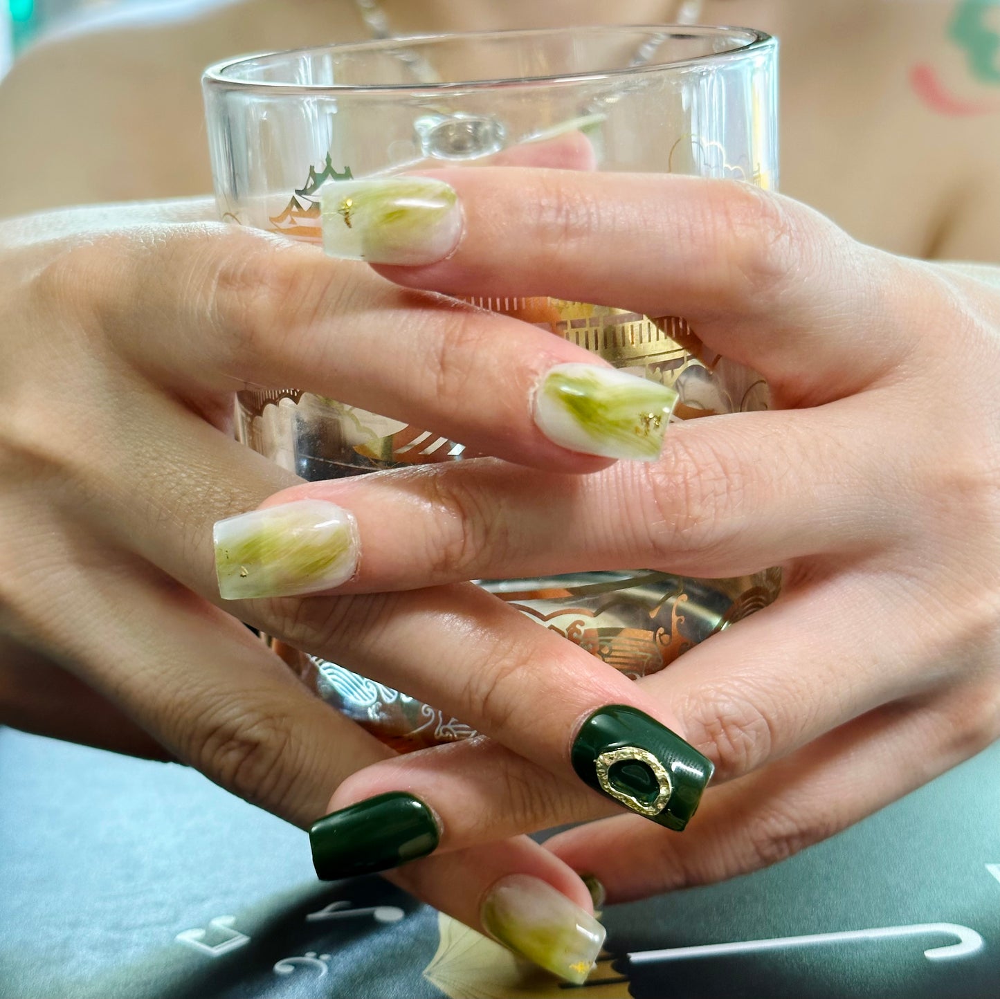 Emerald OZ Short Nails - Vibrant Green Themed Nails