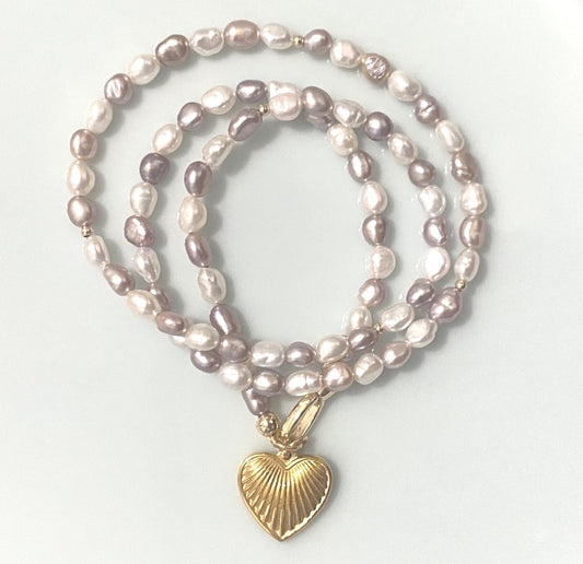 Dreamy Barbie Pearl Heart Necklace