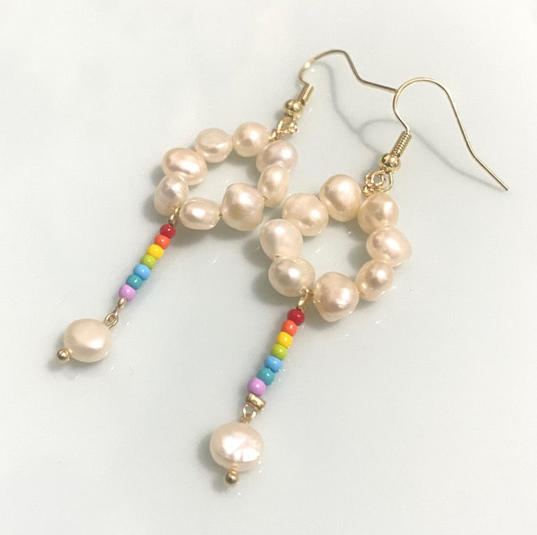 Rainbow Pearl Earrings